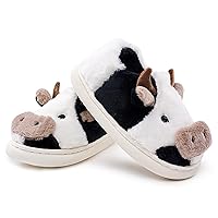 Toddler Cow Slippers Kids Fuzzy Slippers Cute Animal Slippers, Toddler House Slippers Girls Kawaii Cow Cotton Slippers