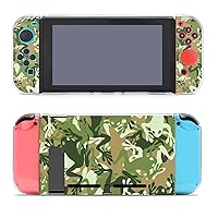 Frog Camouflage Fashion Separable Case Compatible with Switch Anti-Scratch Dockable Hard Cover Grip Protective Shell