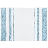 Madison Park Reversible Spa Rug 100%-Cotton Striped Ultra Soft Water Fast Bath Non-Slip Absorbent Quick Dry Mats for Tub, Shower Room, and Bathroom, 20