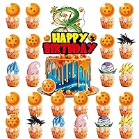 25Pcs Kids Birthday Party Cake Toppers Boys and Girls Birthday Party Supplies Kids Party Cupcake Decorations