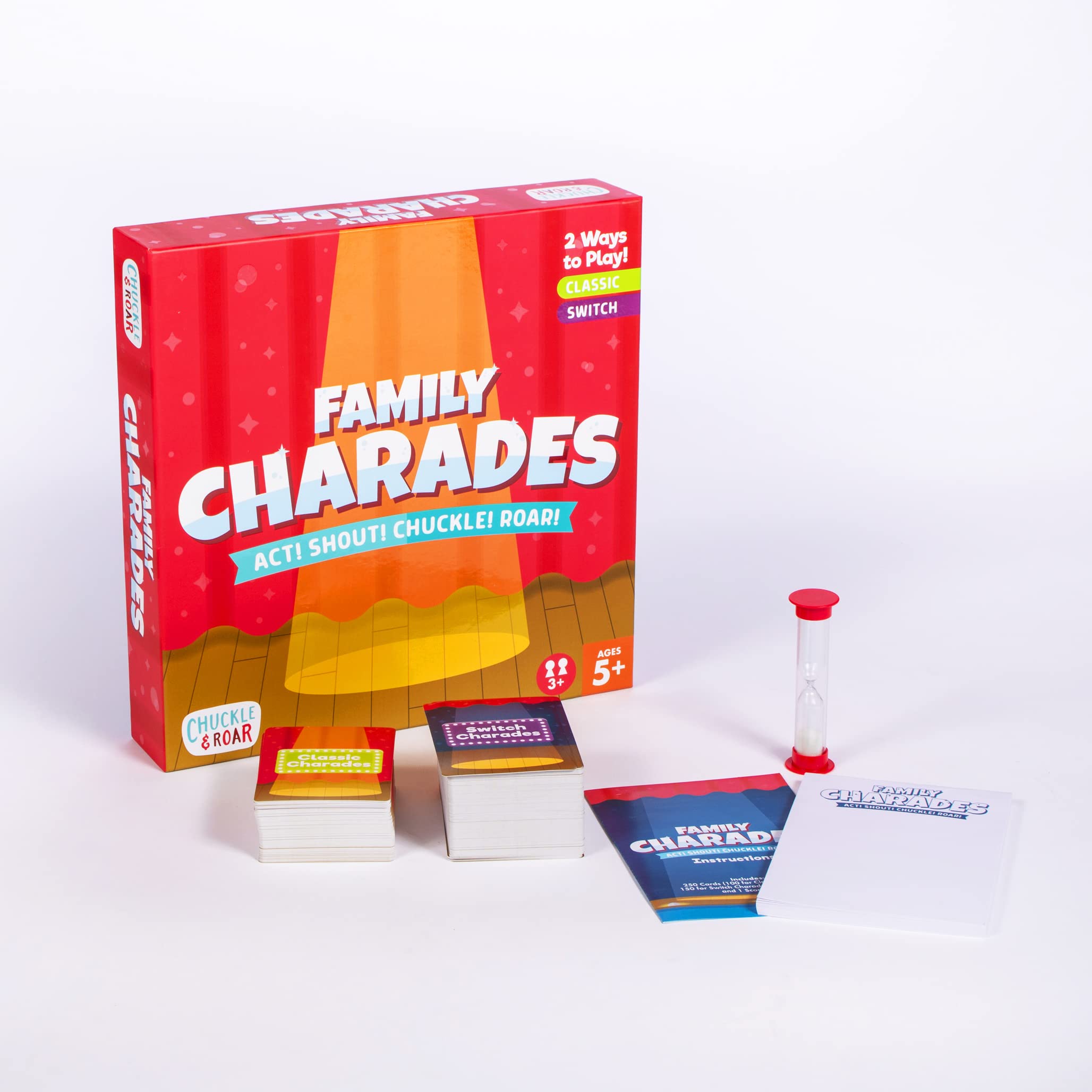 Chuckle & Roar - Family Charades - Family Game Night Classic - Switch charades for Group Acting - Great for Kids 5 and up