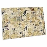 3dRose Yellow Honeycomb, Postage Stamps and Black Royal Bee... - Desk Pad Place Mats (dpd-342798-1)