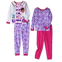 Disney Doc McStuffins Girl 4PC Long Sleeve Tight Fit Cotton Pajama Set Size 5T