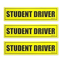 Set of 3 Student Driver Magnet - Reflective Student Driver Sign for Car Student Driver Car Magnet Safety Vehicle Bumper Sticker for New Drivers