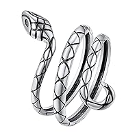 FaithHeart Sterling Silver Rings for Women, Mens Adjustable Chic Stacking Rings, Wings/Snake/Octopus Stylish Knuckle Charms with Delicate Box