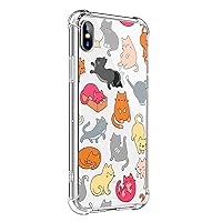 MAYCARI for iPhone XR Case Cat, Cute Animal Pattern Design Clear TPU Phone Cases Soft Flexiable Slim Protective Cases, Anti-Scratch Shock Absorbing