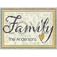 Dimensions Personalized Family Name Counted Cross Stitch Kit, 7” x 5”