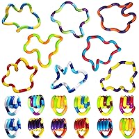30 PCS Quiet Fidgets Toys,Multicolor Fidget Toys for Adults,Kids-Sensory Items for Relaxation,Autism,Decompression-Squeeze, Twist, Chain Spinner Alternative Gift