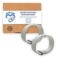 Acupressure Bracelets Motion Sickness Wristbands- Adjustable, Comfortable- Simple Nausea Relief for Car, Sea and Air (White, Small (Pack of 2))