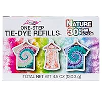 Tulip One-Step Tie-Dye Refills, Nature Earthy Colors, Permanent Fabric Dye, 30 Pack