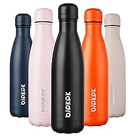 BJPKPK Insulated Water Bottles 17oz Stainless Steel Water bottles, Sports water bottles Keep cold for 24 Hours and hot for 12 Hours,Midnight black
