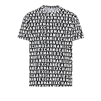 Emporio Armani Men's Regular Fit Cotton Jersey Printed All Over Logo Tee
