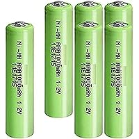 SOENS Half 1.2V NIMH AAA 1000 Rechargeable Batteries Industry Button Top Batteries for Eletronic Toys, 6 Pcs