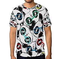 Summer T Shirts for Men,Polyester Tshirts All Over Print Short Sleeve Tee Shirt Tops S-3XL