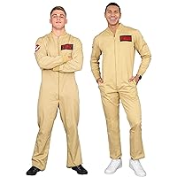 Mad Engine Ghostbusters Adult Costume Zip up Jumpsuit with 4 Interchangeable Patches