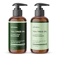 Tea Tree Oil Shampoo & Conditioner Set – Hydrate & Soothe Scalp – Anti-Dandruff Formula For All Hair Types – Jojoba & Argan Oil - Vegan - For Men & Women – Made in USA, 16oz