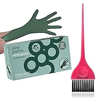 Green Gloves Disposable Latex Free - Pink Hair Color Brush