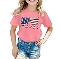 Little Boys Girls 4th of July T-Shirt Stars Striped Funny T-Shirt Casual Short Sleeve Round Neck Unisex Tops Size 3-10 Years