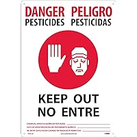 NMC DPSA1AC National Marker Danger Pesticides Keep Out - Bilingual Sign