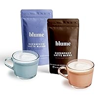 Blume Superfoods Latte Sleep Bundle - Includes 1 Blue Lavender Latte and 1 Reishi Hot Cacao Latte - Vegan & Gluten Free