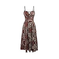Floral & Paisley Print Knot Front Cami Dress