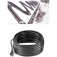 H&G Lifestyles Roof Heat Cable Snow De-icing Kit Self-Regulating Plug-in Ready Heat Tape for Roof and Gutters Ice Dam Prevention 8W/ft 140ft