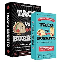 Taco vs Burrito + Foodie Expansion Bundle - The Wildly Popular Surprisingly Strategic Card Game - Perfect Party Game for Kids, Teens, and Adults - 2-8 Players
