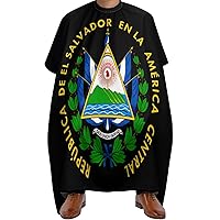 Coats of Arms of El Salvador Hair Cutting Cape Salon Haircut Apron Barbers Hairdressing Cape with Adjustable Snap Closure