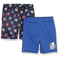 Amazon Essentials Disney | Marvel | Star Wars Boys and Toddlers' Mesh Basketball Gym Shorts, Pack of 2