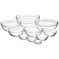 Anchor Hocking 10 Piece Mixing Bowl Set, Nesting Serving Bowls & Mixing Bowls (1 oz, 2 oz, 4 oz, 6 oz, 10 oz, 16 oz, 1 Qt, 1.5 Qt, 2.5 Qt, 3.5 Qt)