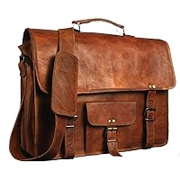ANUENT 15 inch Leather Messenger Bag, Handmade Briefcase Satchel Bag, Office work Laptop Bag, Personalized Gift for Men and Women
