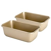 Goodful Nonstick Loaf Pan Set, Heavy Duty Carbon Steel with Quick Release Coating, Made without PFOA, Dishwasher Safe, 2-Pack Bakeware Set, 9-Inch x 5-Inch, Champagne Gold