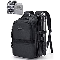 BAGSMART Camera Backpack, DSLR SLR Small Camera Bags for Photographers Compatible for Sony Canon Nikon, Shoulder Strap 2-in-1 Anti-theft Travel Backpack Fits 12.9