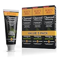 Burt's Bees Toothpaste, Natural Flavor, Charcoal Fluoride-Free Toothpaste, Zen Peppermint, 4.7 oz, Pack of 3