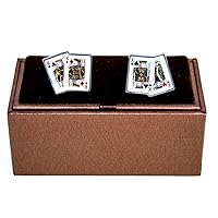 Kings 4 Four Playing Cards Poker Pair Cufflinks in a Presentation Gift Box & Polishing Cloth