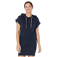 Tommy Hilfiger Women's French Terry Short Sleeves Hoodie Sneaker Dress