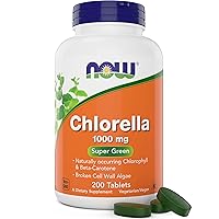 Chlorella Tablets,1000mg, 200 Tabs - Premium, Non-GMO Microalgae - Green Superfood Supplement