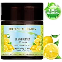 LEMON OIL BUTTER RAW Lemon essential Oil, Lime essential oil, Soybean Oil.100% Natural VIRGIN UNREFINED. 8 Fl oz - 240 ml. For Skin, Hair, Lip and Nail Care by Botanical Beauty