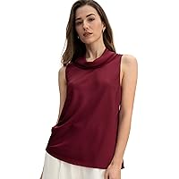 LilySilk Womens Pure Silk Tank Top Ladies 22MM Sleeveless Shirt with Crew Neck Summer Casual Blouse for Business Work