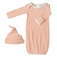 SwaddleDesigns Softest Cotton Baby Pajama Gown with Foldover Mitten Cuffs for Infant Boy and Girl, Newborn, 0-3 Months