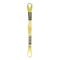 DMC 117-3078 Mouline Stranded Cotton Six Strand Embroidery Floss Thread, Light Golden Yellow, 8.7-Yard