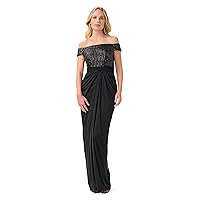 Adrianna Papell Women's Sequin Off The Shoulder Gown