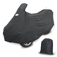 Essentials Can-Am RT 2010-2019 Full Cover - Weather & Water Resistant Protection, Elastic Hem, Antenna Flaps, Rustproof Grommets, Windshield Liner, Zippered Pouch - Black