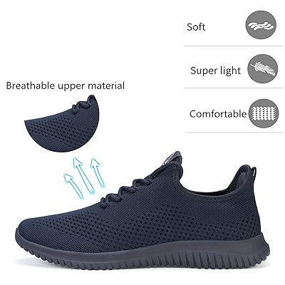  BXYJDJ Men's Running Shoes Walking Trainers Sneaker Athletic  Gym Fitness Sport Shoes Lightweight Casual Working Jogging Outdoor Shoe  Allblack Size6.5
