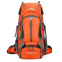 75L Large Camping Hiking Backpack, Light Hiking Large Capacity Outdoor Sports Hiking Bag Waterproof (orange)