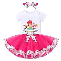 IBTOM CASTLE Baby Girl 1st Birthday Outfit Princess One Cosplay Cake Smash Romper Tutu Dress Photoshoot Party Clothes Set