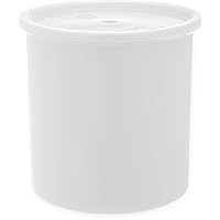 Carlisle FoodService Products Classic Round Storage Container Crock with Lid for Kitchen, Restaurants, Home, Plastic, 2.7 Quarts, White