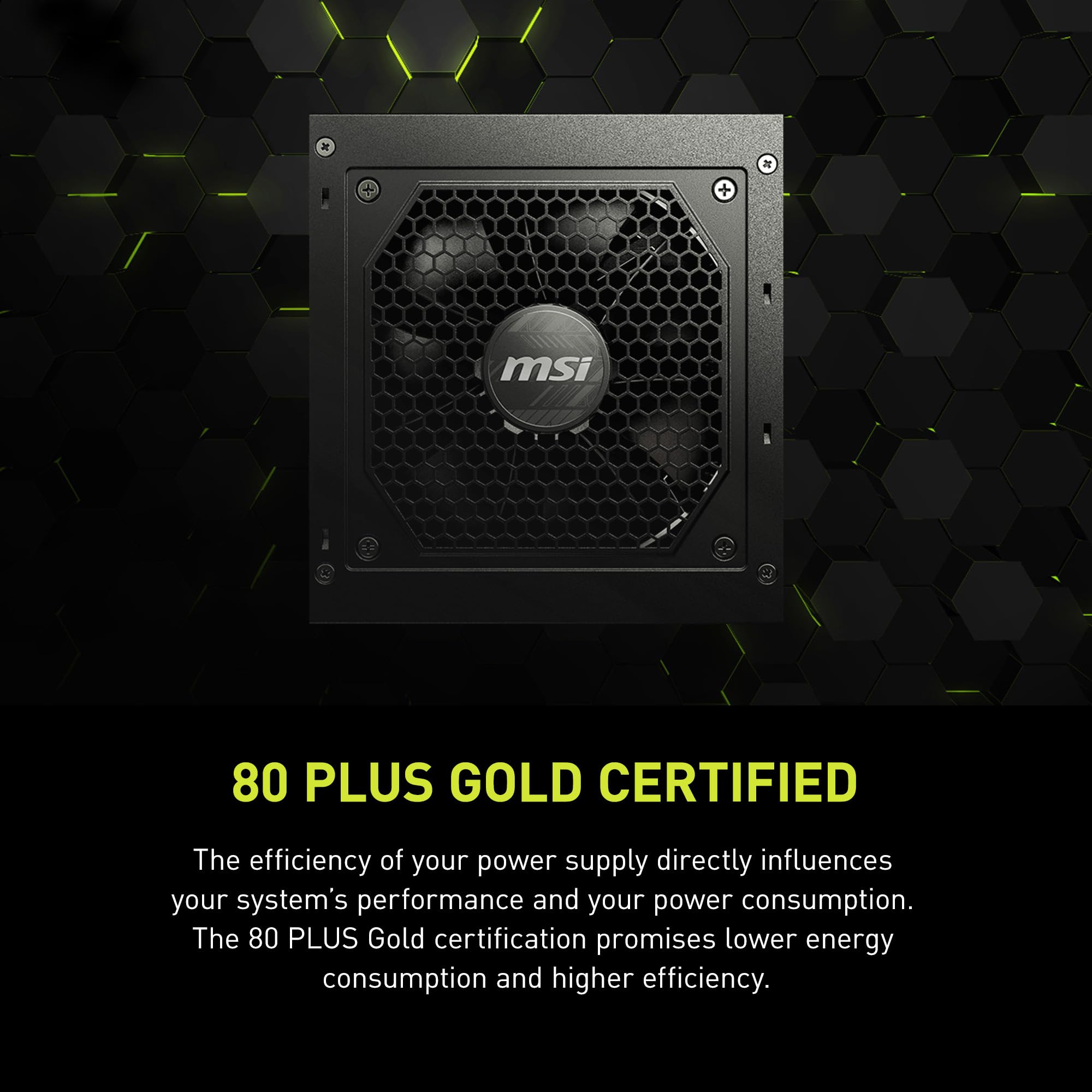 MSI MAG A750GL PCIE 5 & ATX 3.0 Gaming Power Supply - Full Modular - 80 Plus Gold Certified 750W - Compact Size - ATX PSU