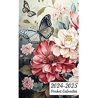 Pocket Calendar 2024-2025 for Purse: Small Size 2 Year Monthly Planner | 24 Months Schedule from January 2024 to December 2025 | Butterfly and Flower Cover.