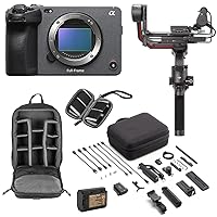 Sony Alpha FX3 Full-Frame Cinema Line Camera Bundle, with DJI RS 3 Pro Combo Gimbal Stabilizer, Extra Battery, Backpack Case, Memory Card Wallet, Cleaning Kit for Digital Video (6 Items)